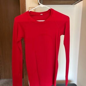Lululemon Athletica Red Long Sleeve Tee